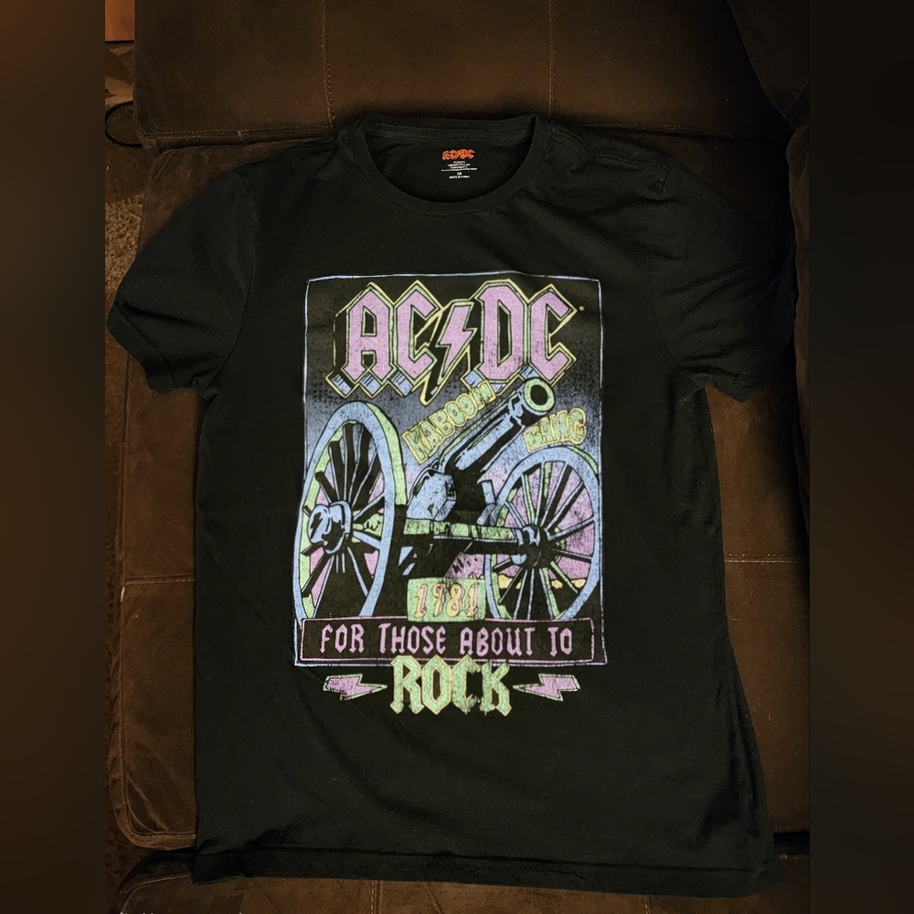AC/DC Black Tee with Vibrant Graphic